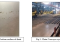 Elimination of dent generation from chain conveyor in wider cut to length steel sheet